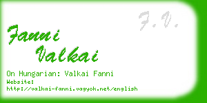 fanni valkai business card